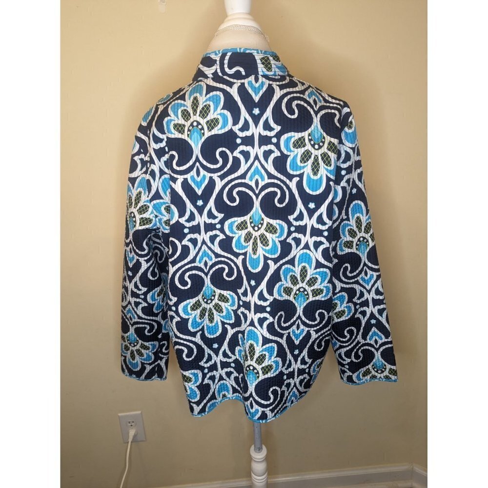 VINTAGE Alfred Dunner lightweight jacket, reversible, blues and white - Picture 4 of 10